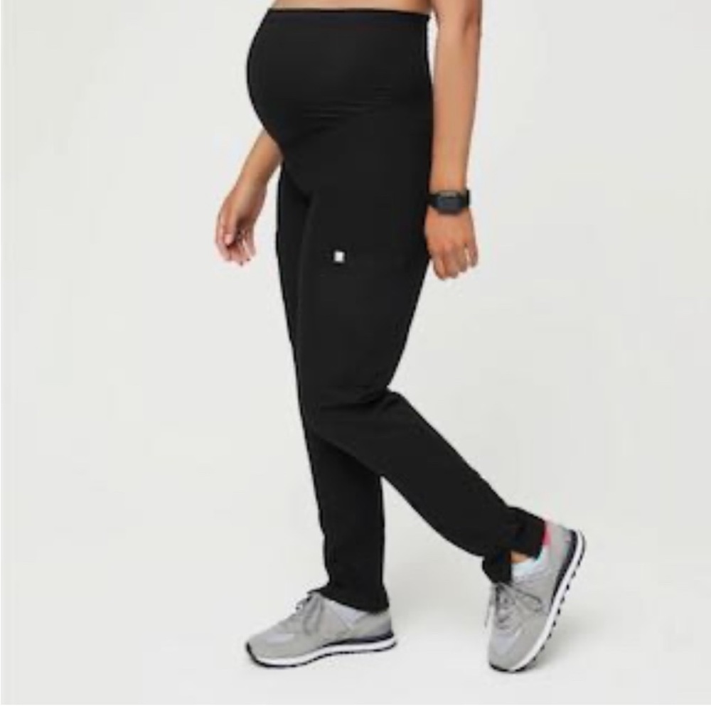 2 Pairs Black Maternity Scrub Pants